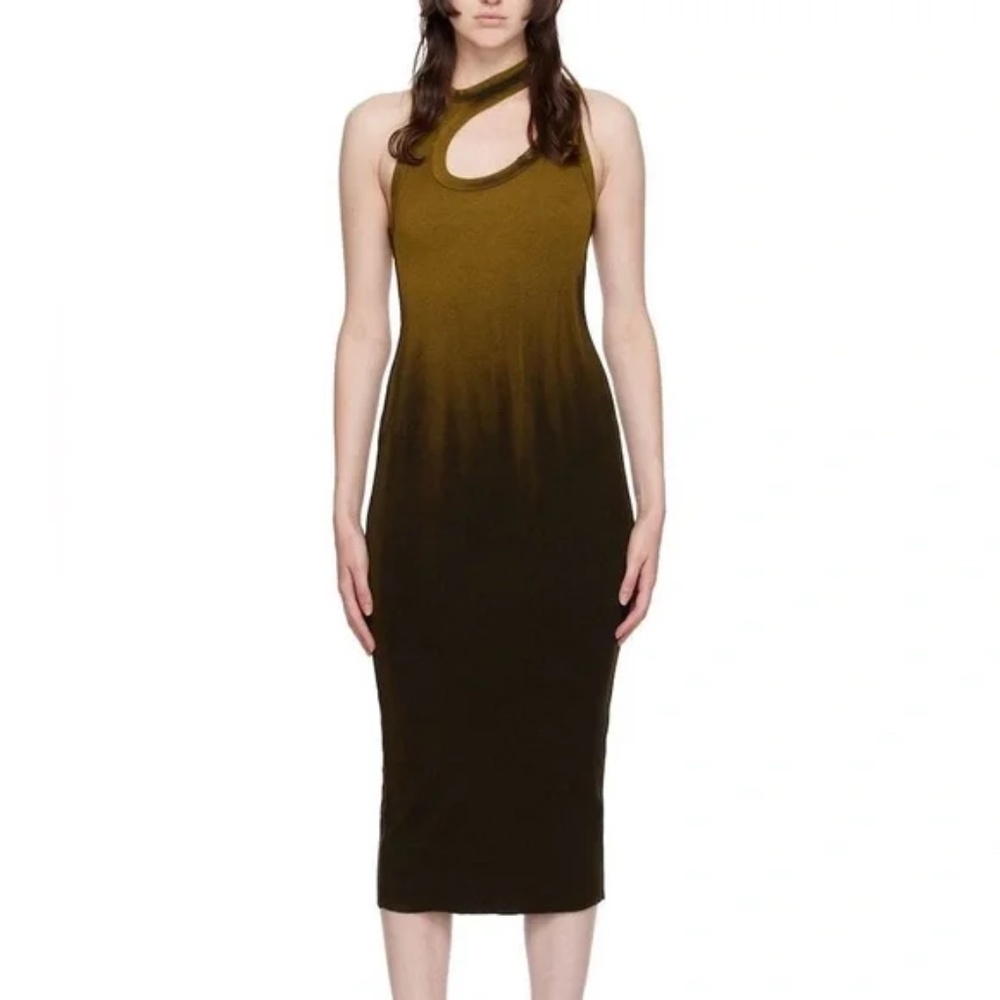 COTTON CITIZEN BROWN VERONA CUTOUT MIDI DRESS IN Bronzy Brown size S NWT